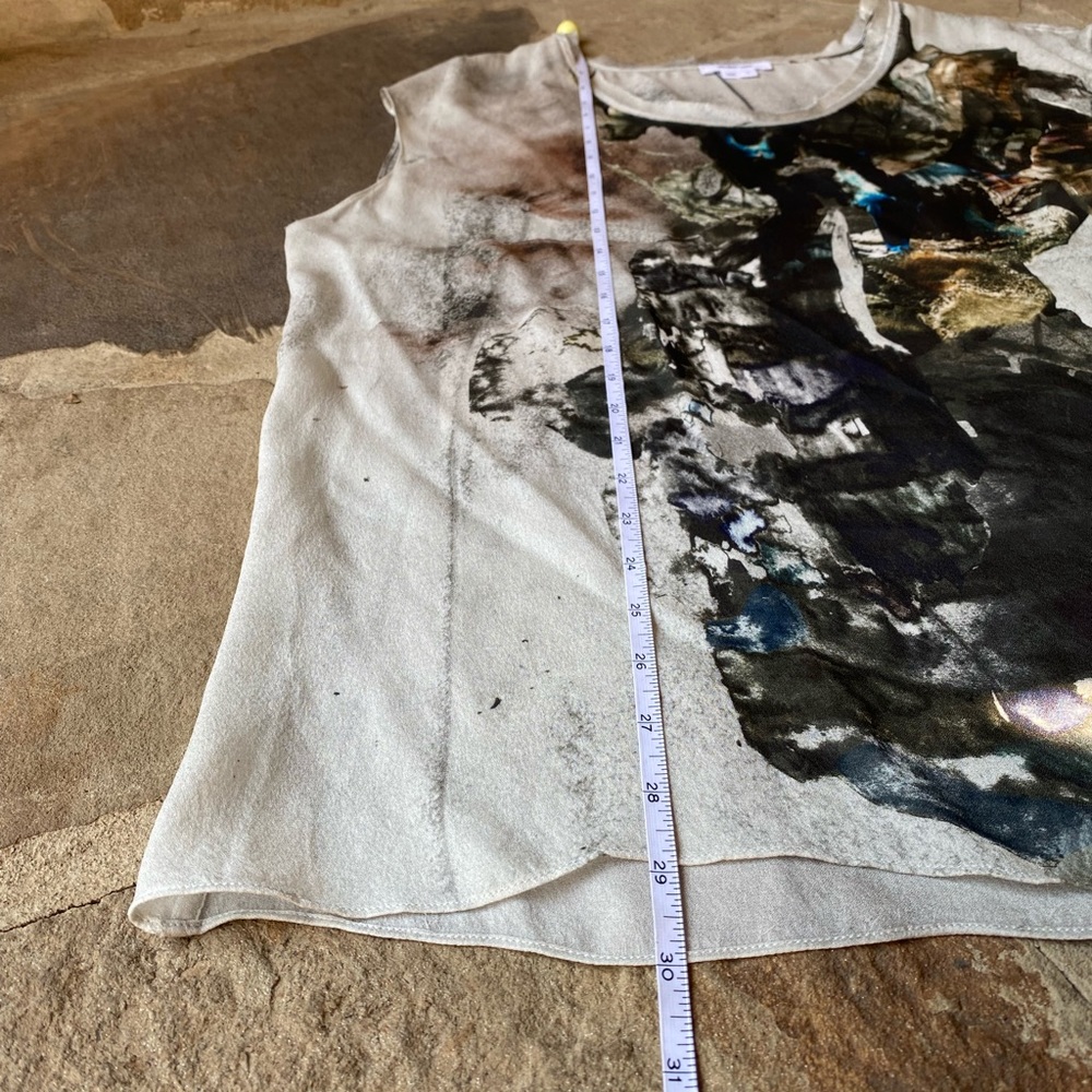 Women’s Helmut Lang Carrion abstract print sheer silk top - Picture 9 of 10